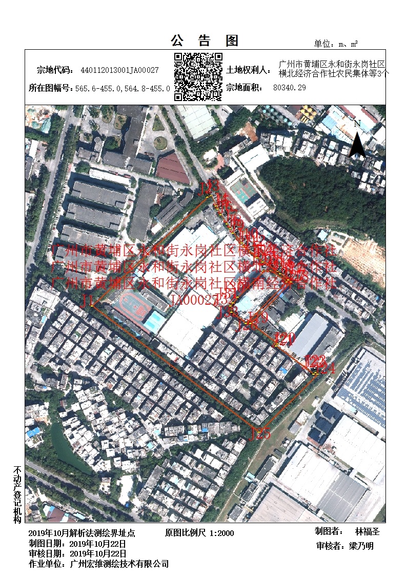 土地登记审核结果公告(广州市黄埔区永和街永岗社区横东,横南,横北